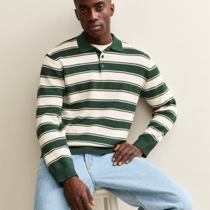 Dark Green Regular Knit Polo Shirt