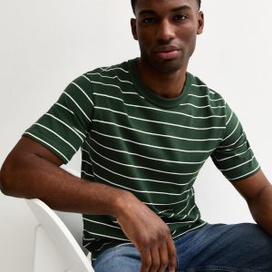Dark Green Short Sleeve Stripe T-Shirt