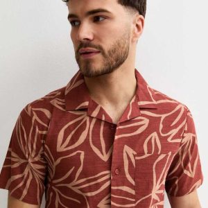Short Sleeve Reg Longline Floral Sketch Shirt